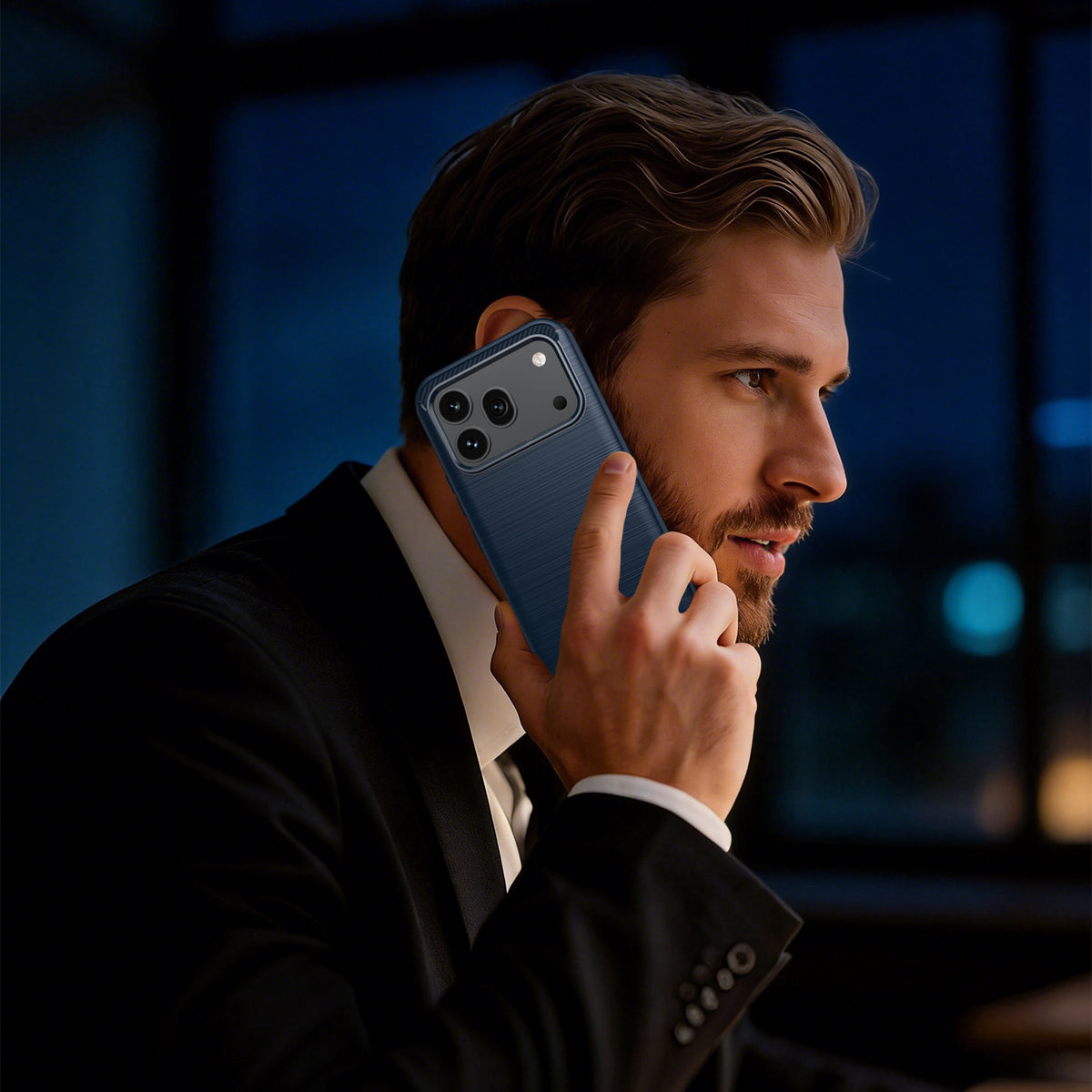 Honor 600 / 600 Pro Carbon Fibre TPU Case Slim Shockproof Cover [Navy]