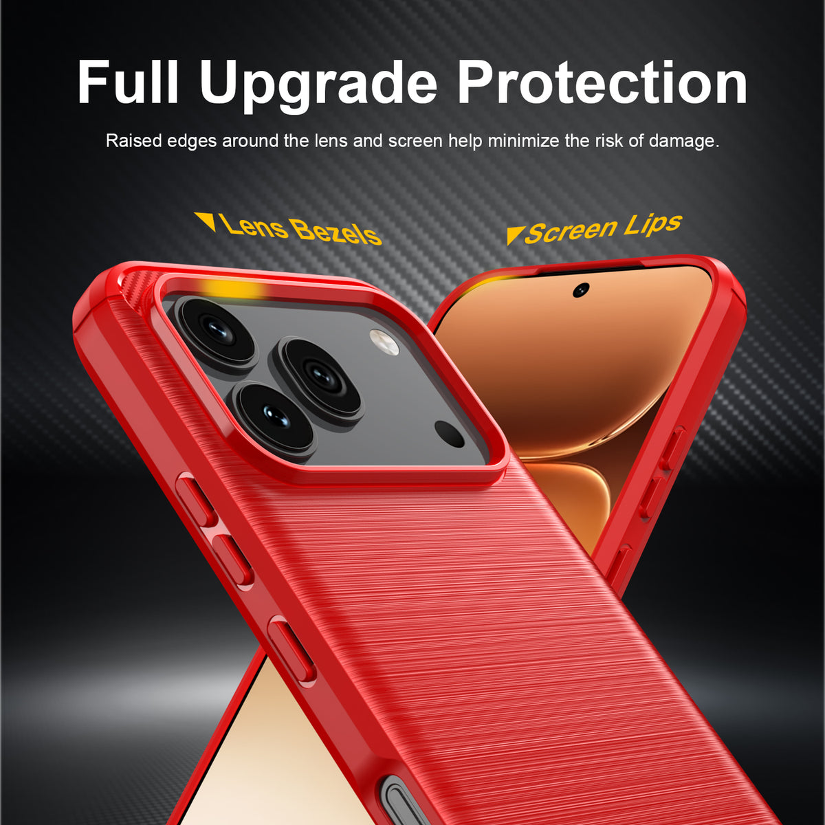 Honor 600 / 600 Pro Carbon Fibre TPU Case Slim Shockproof Cover [Red]