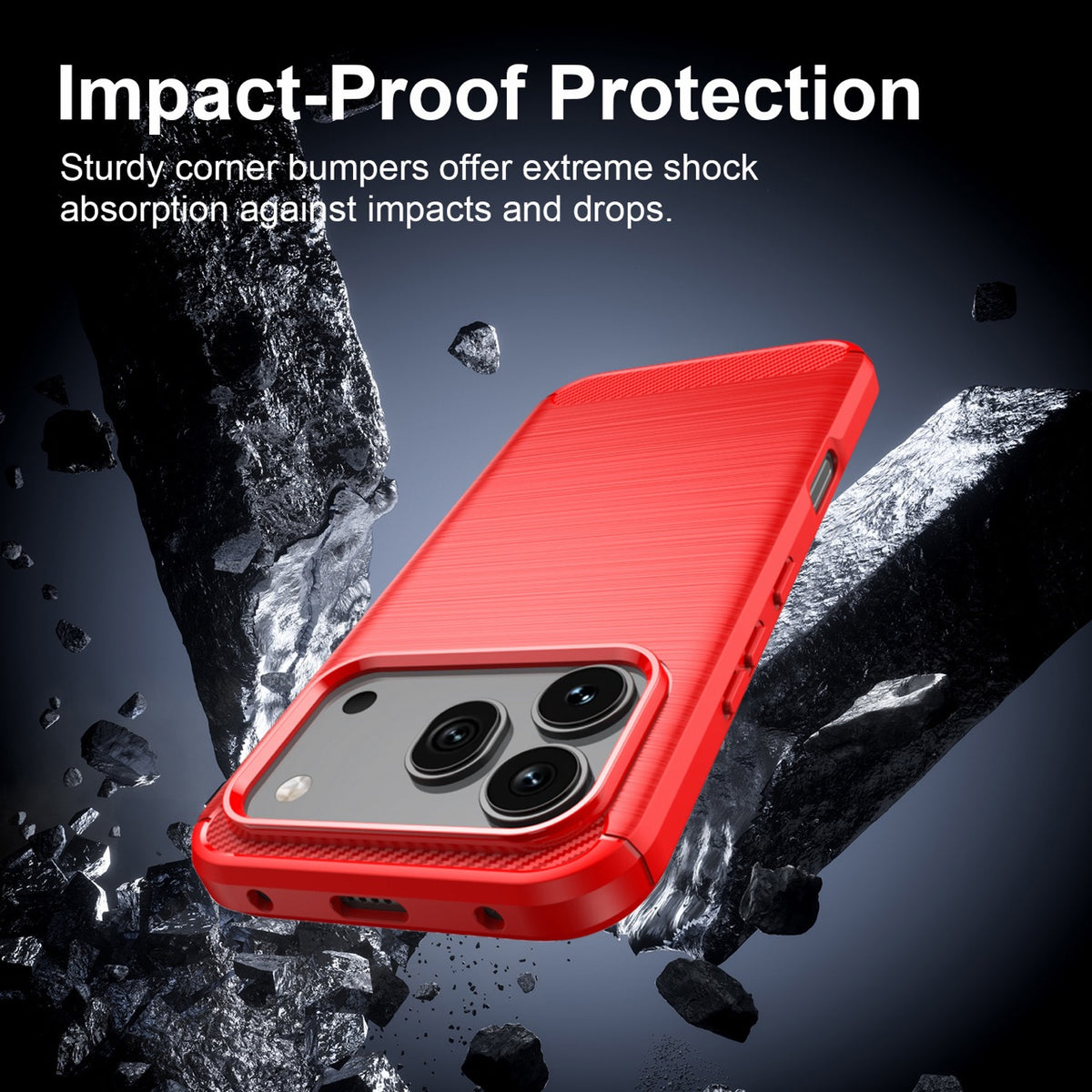 Honor 600 / 600 Pro Carbon Fibre TPU Case Slim Shockproof Cover [Red]