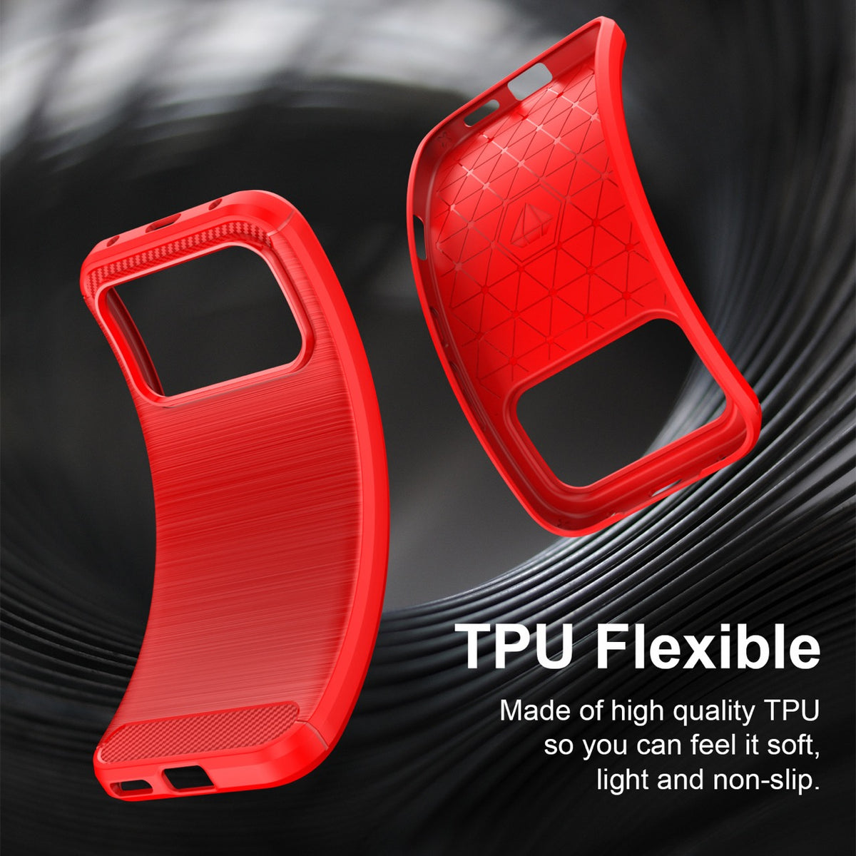 Honor 600 / 600 Pro Carbon Fibre TPU Case Slim Shockproof Cover [Red]