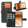 Wallet Case for Honor 600 / 600 Pro – PU Leather Flip Cover with Card Holder & Stand [Black] - Black