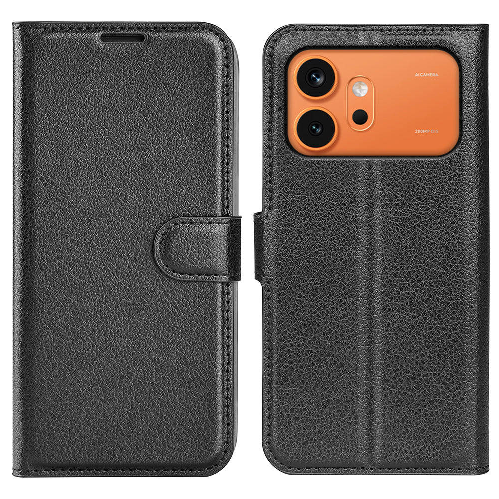 Wallet Case for Honor 600 / 600 Pro – PU Leather Flip Cover with Card Holder & Stand [Black]