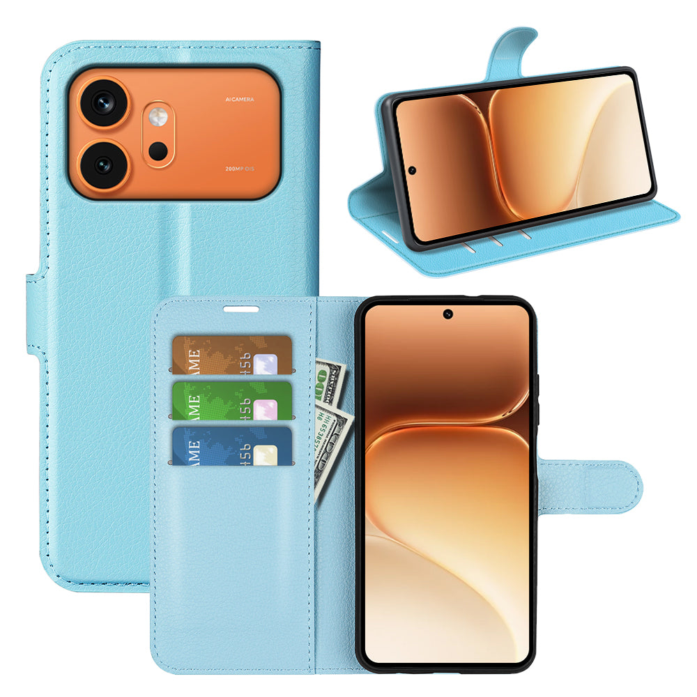 Wallet Case for Honor 600 / 600 Pro – PU Leather Flip Cover with Card Holder & Stand [LightBlue]