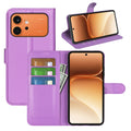 Wallet Case for Honor 600 / 600 Pro – PU Leather Flip Cover with Card Holder & Stand [Purple] - Purple