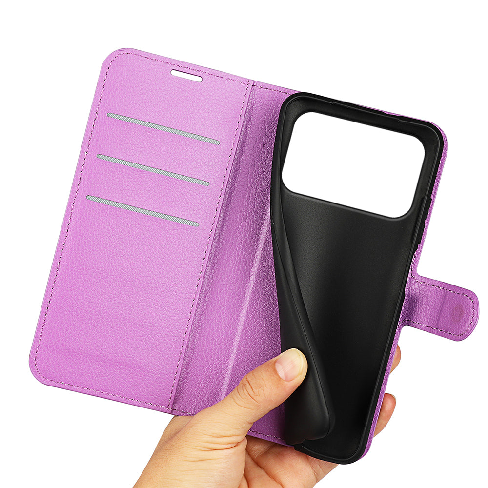 Wallet Case for Honor 600 / 600 Pro – PU Leather Flip Cover with Card Holder & Stand [Purple]