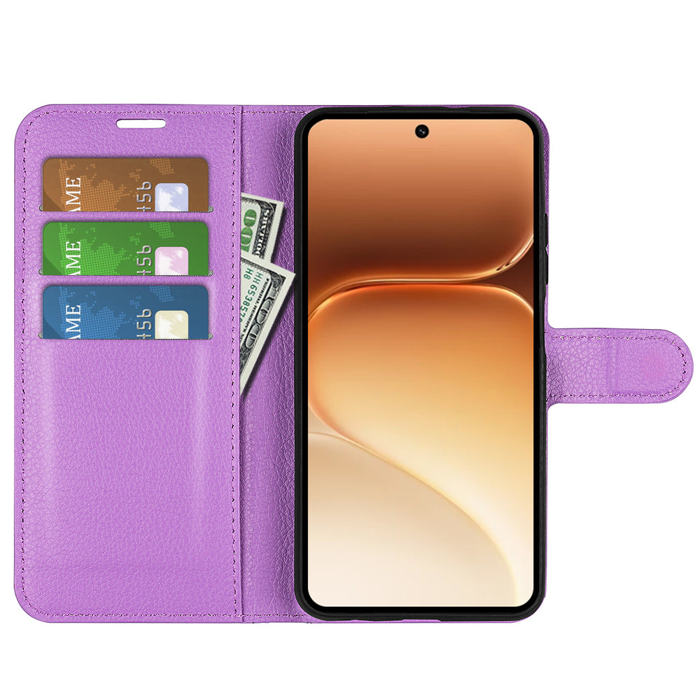 Wallet Case for Honor 600 / 600 Pro – PU Leather Flip Cover with Card Holder & Stand [Purple]