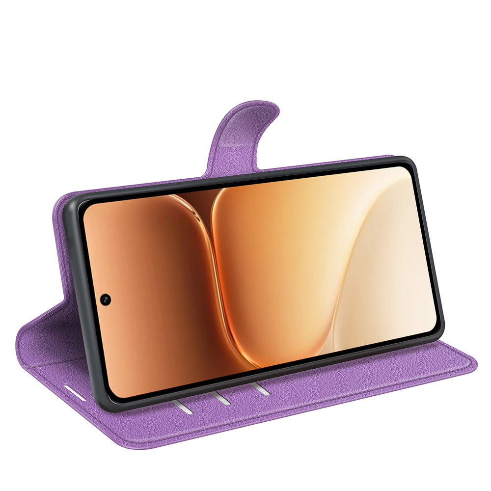 Wallet Case for Honor 600 / 600 Pro – PU Leather Flip Cover with Card Holder & Stand [Purple]