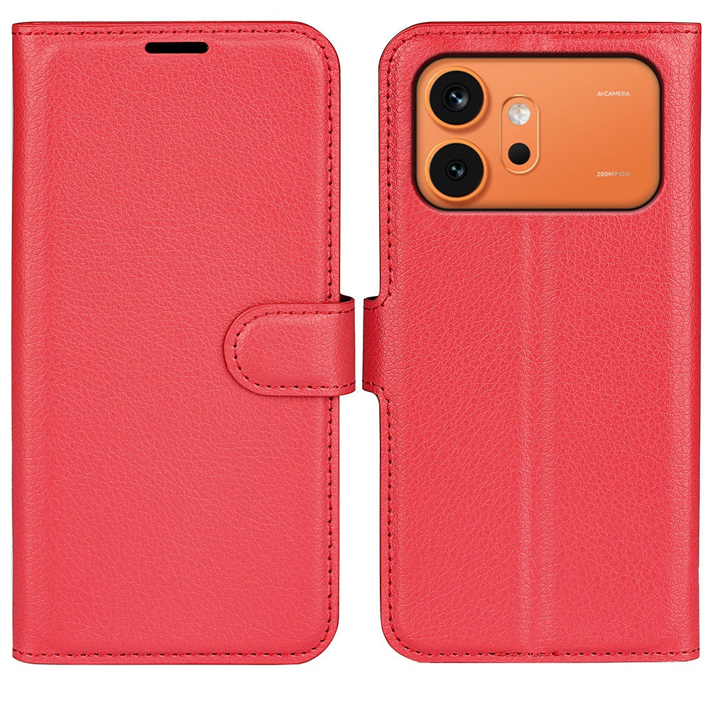 Wallet Case for Honor 600 / 600 Pro – PU Leather Flip Cover with Card Holder & Stand [Red]