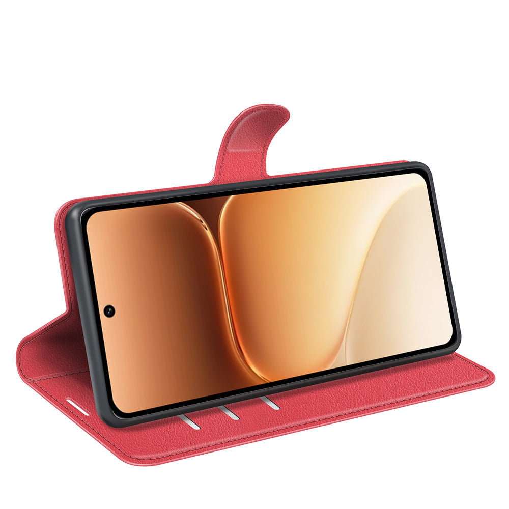 Wallet Case for Honor 600 / 600 Pro – PU Leather Flip Cover with Card Holder & Stand [Red]