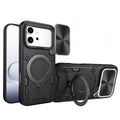Honor 600 / 16 Pro Ring Kickstand Case w/ Camera Cover [Black] - Black
