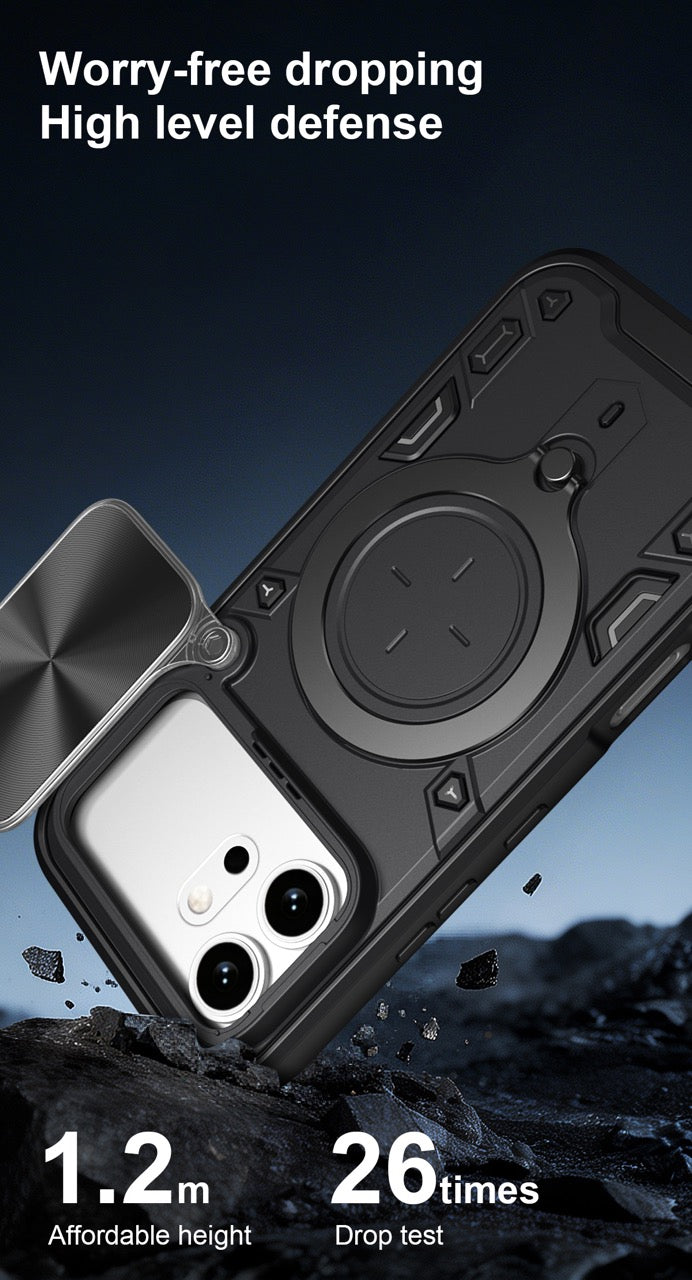 Honor 600 / 16 Pro Ring Kickstand Case w/ Camera Cover [Navy]
