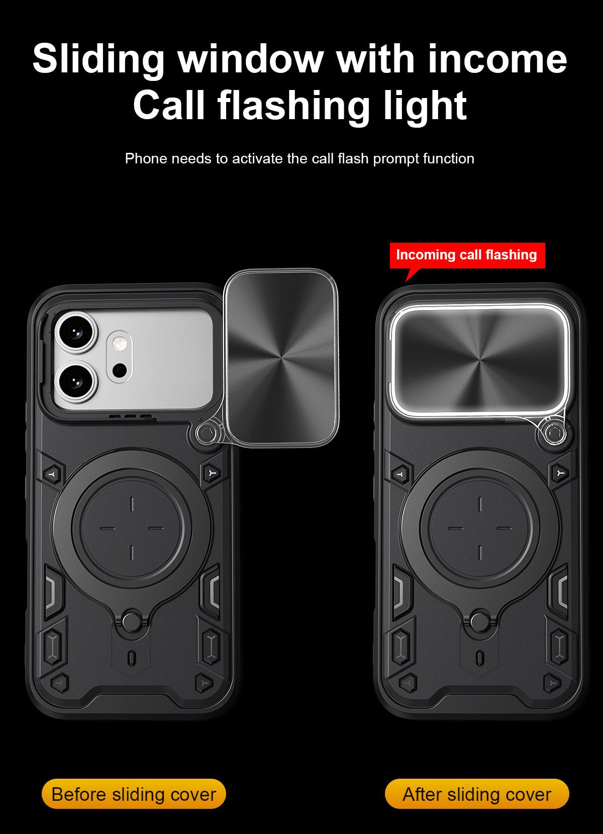 Honor 600 / 16 Pro Ring Kickstand Case w/ Camera Cover [Red]