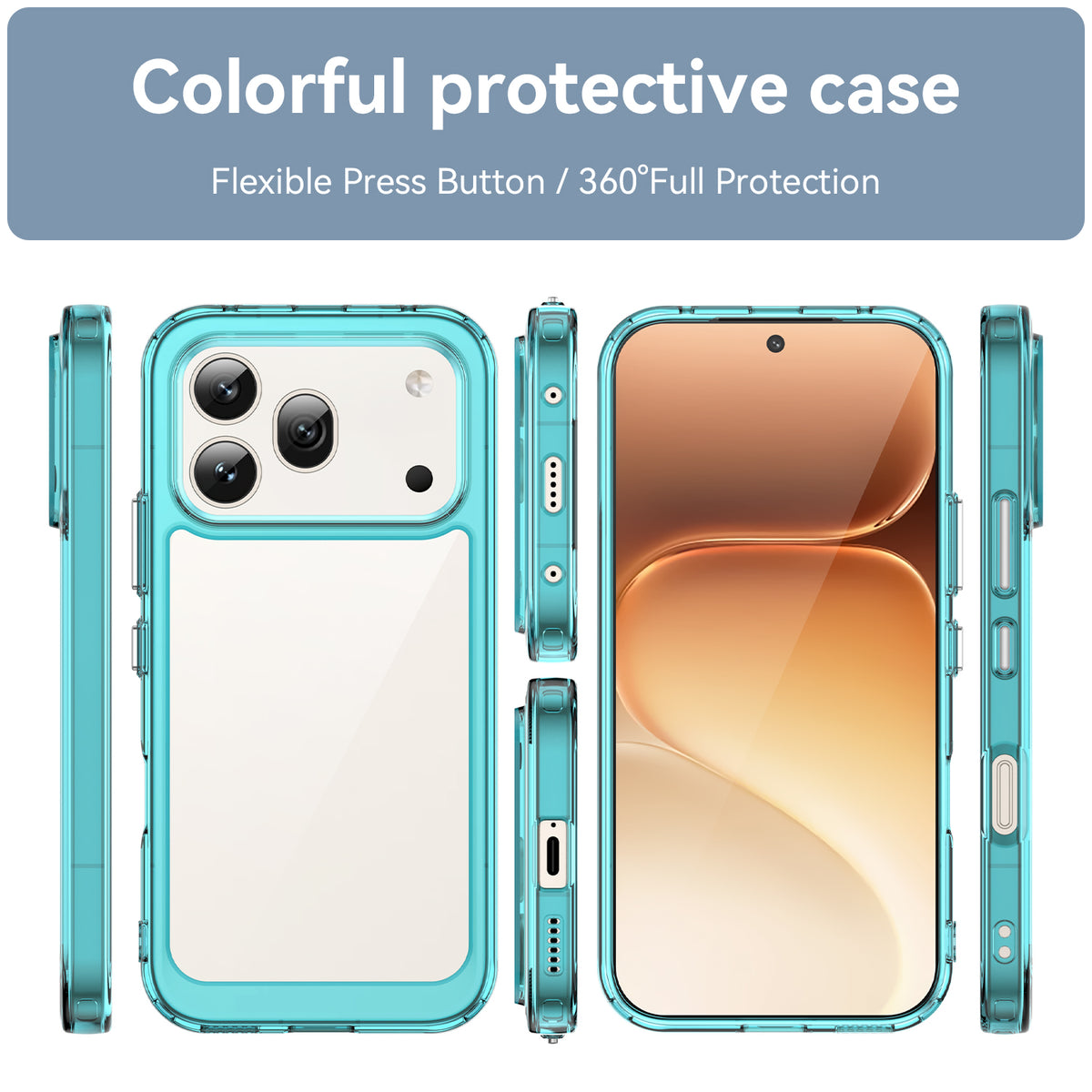 Honor 600 / 600 Pro Soft TPU Bumper Shockproof Cover Case [Clear Blue]