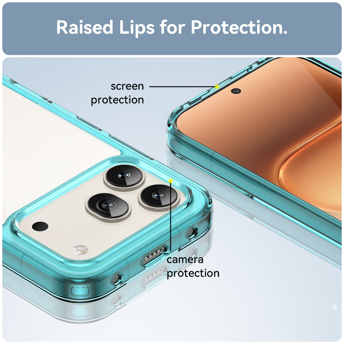 Honor 600 / 600 Pro Soft TPU Bumper Shockproof Cover Case [Clear Blue]