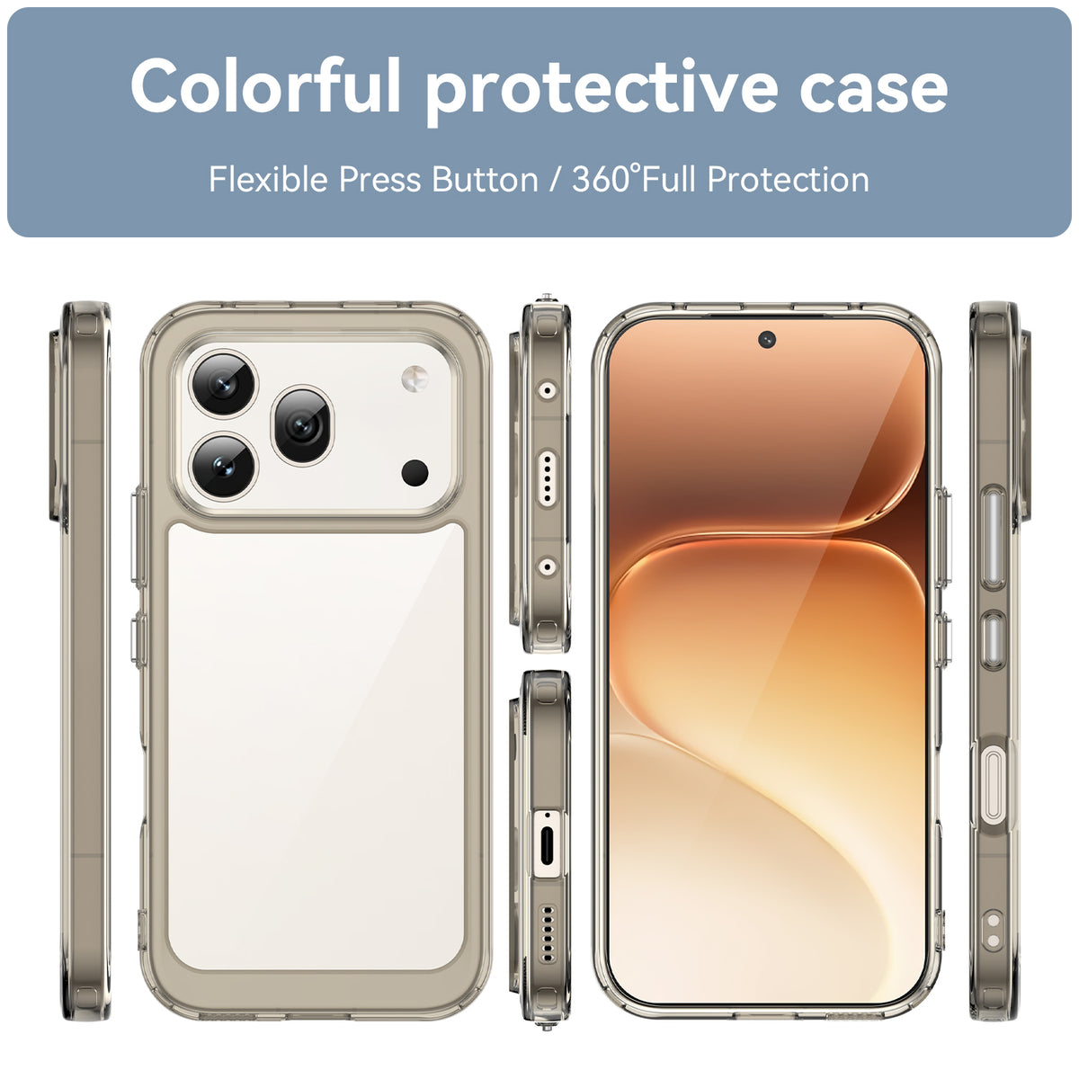 Honor 600 / 600 Pro Soft TPU Bumper Shockproof Cover Case [Clear Grey]