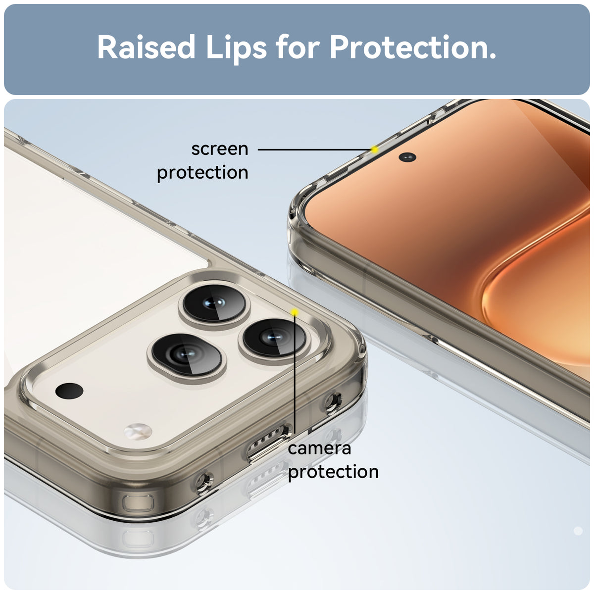 Honor 600 / 600 Pro Soft TPU Bumper Shockproof Cover Case [Clear Grey]