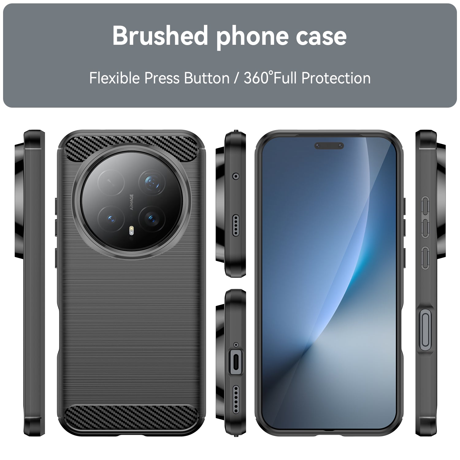 Honor Magic 8 Pro 5G Carbon Fibre TPU Case Slim Shockproof Cover Black