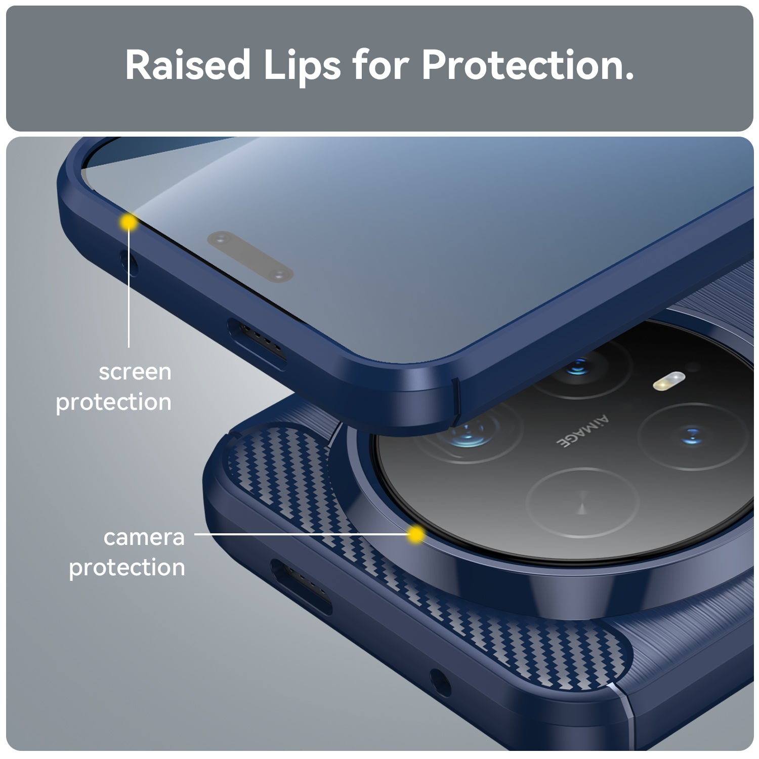 Honor Magic 8 Pro 5G Carbon Fibre TPU Case Slim Shockproof Cover Navy