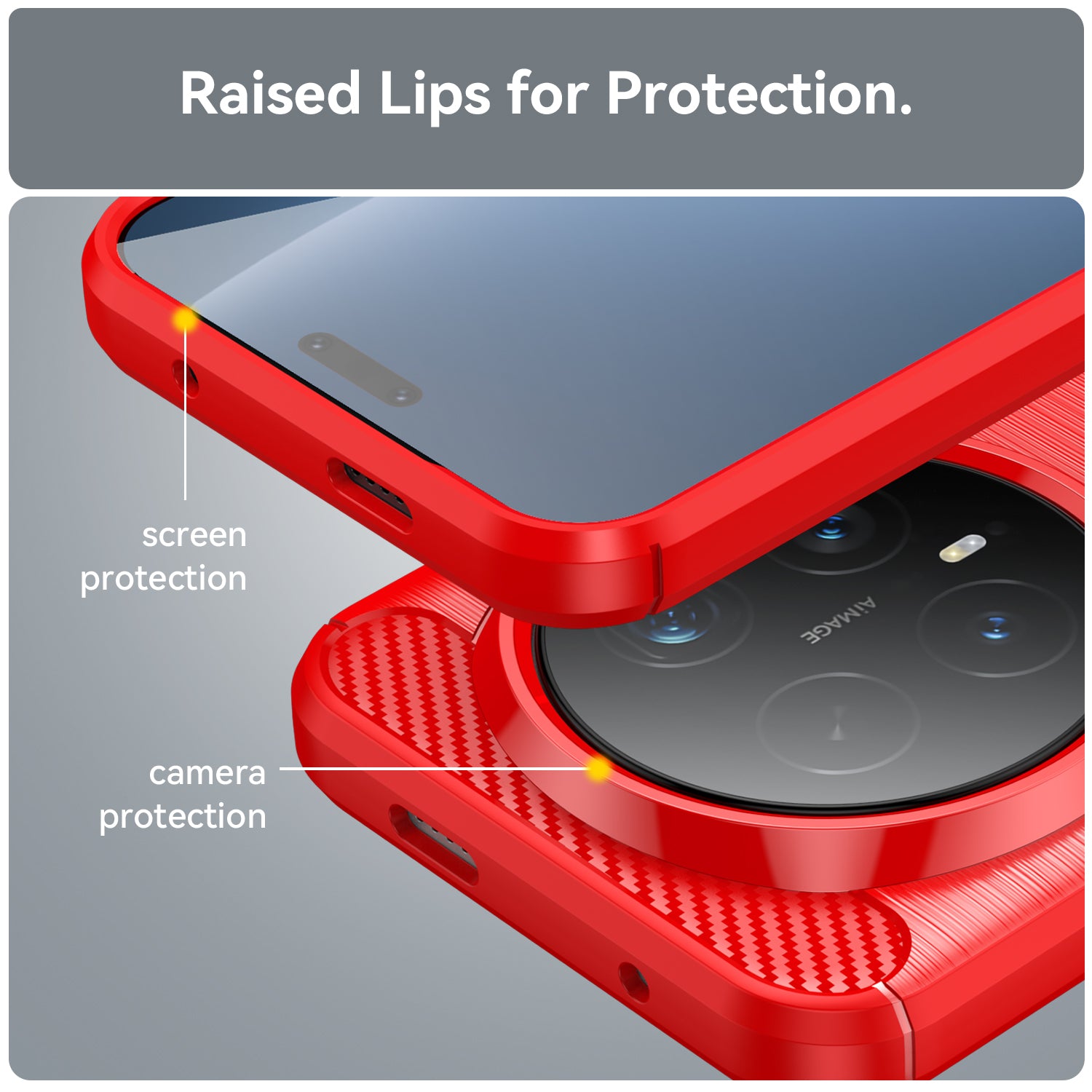 Honor Magic 8 Pro 5G Carbon Fibre TPU Case Slim Shockproof Cover Red