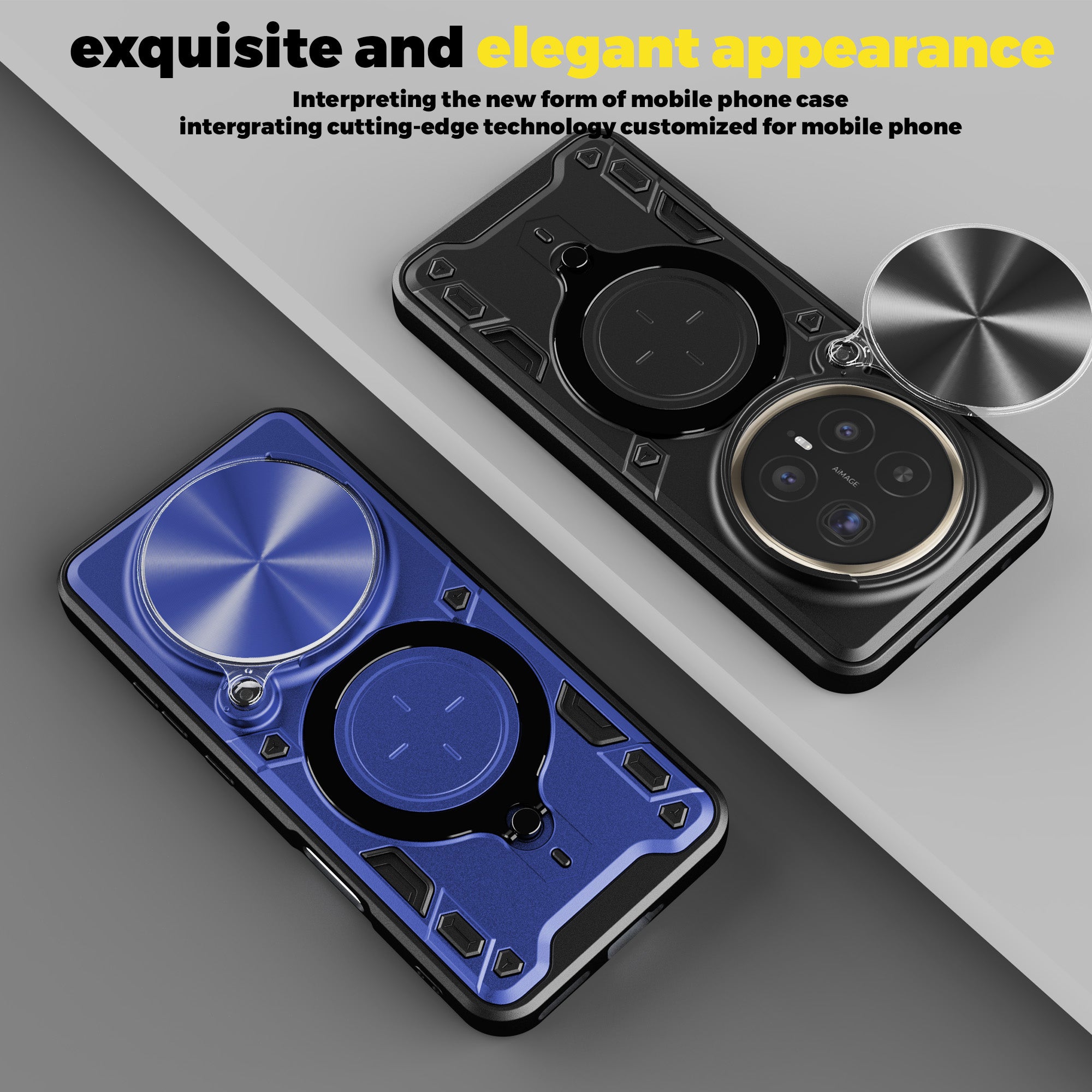 Honor Magic 8 Pro 5G  Ring Kickstand Case w/ Camera Cover [Black]