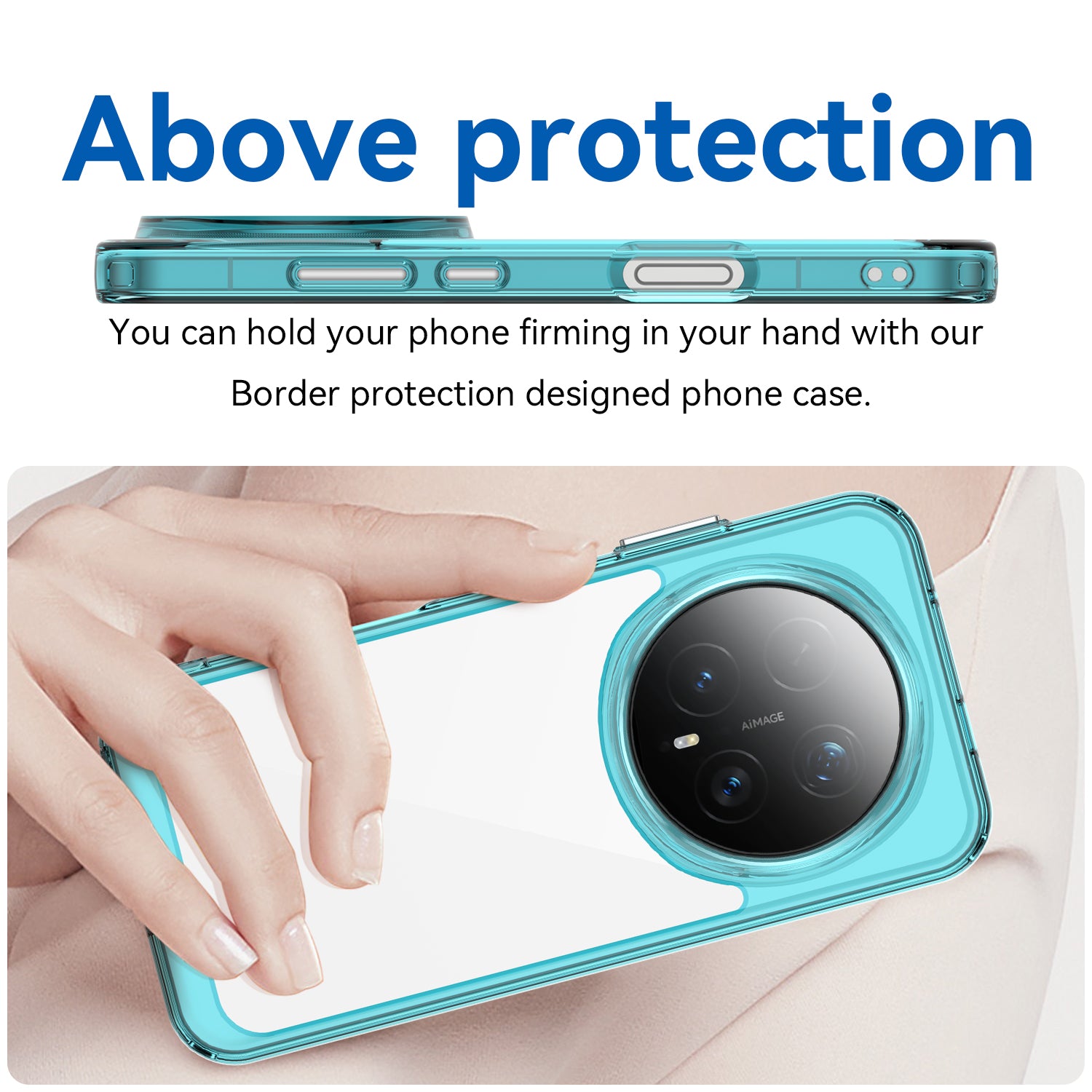 Honor Magic 8 Pro 5G Soft TPU Bumper Shockproof Cover Case [Clear Blue]