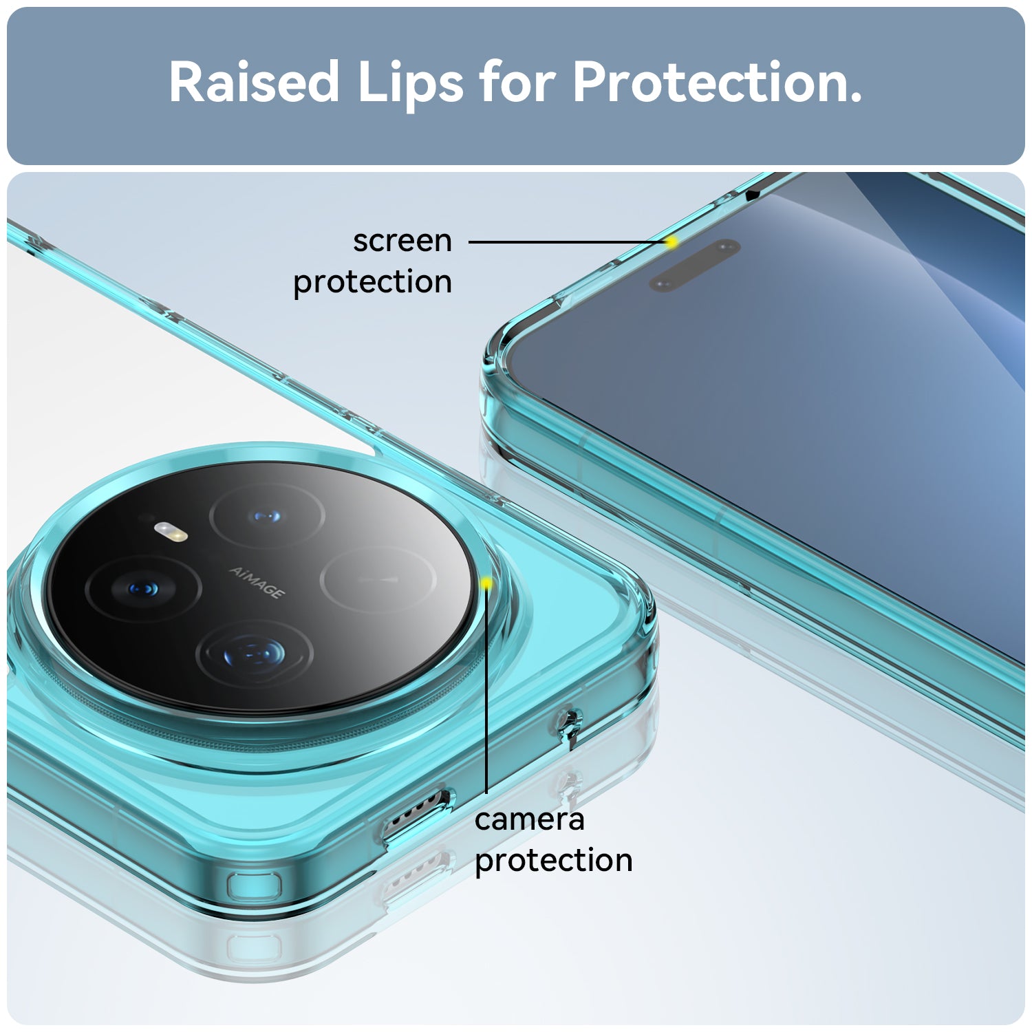 Honor Magic 8 Pro 5G Soft TPU Bumper Shockproof Cover Case [Clear Blue]