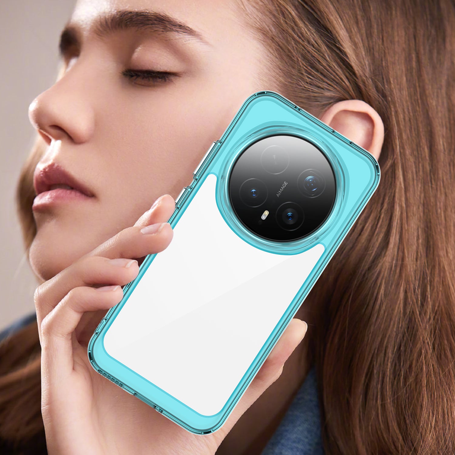 Honor Magic 8 Pro 5G Soft TPU Bumper Shockproof Cover Case [Clear Blue]