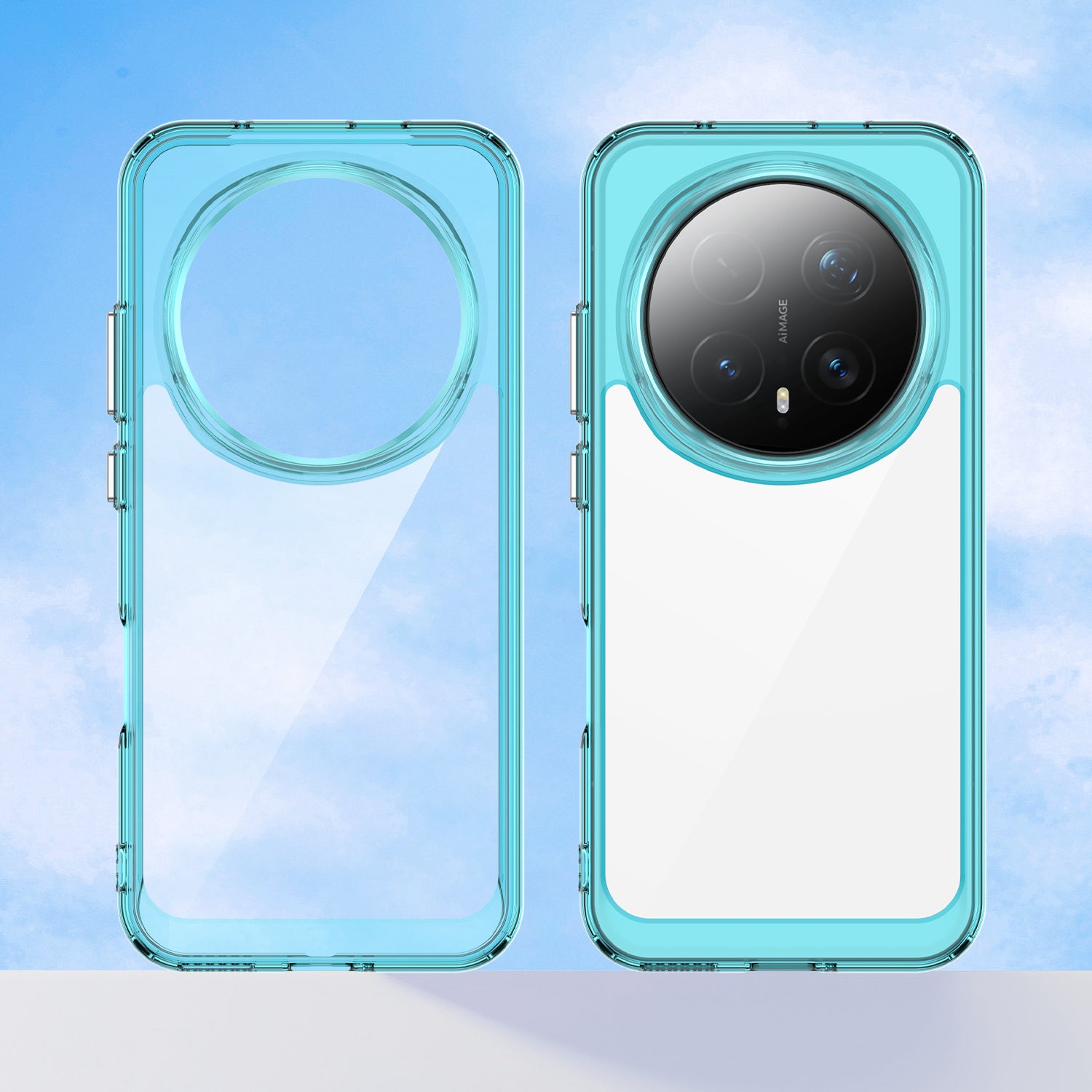 Honor Magic 8 Pro 5G Soft TPU Bumper Shockproof Cover Case [Clear Blue]