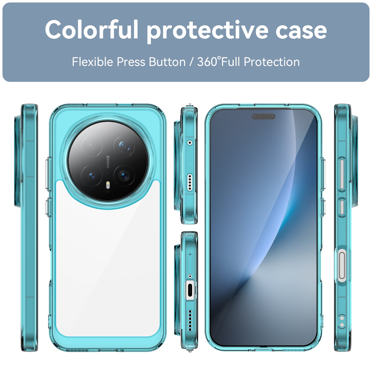 Honor Magic 8 Pro 5G Soft TPU Bumper Shockproof Cover Case [Clear Blue]