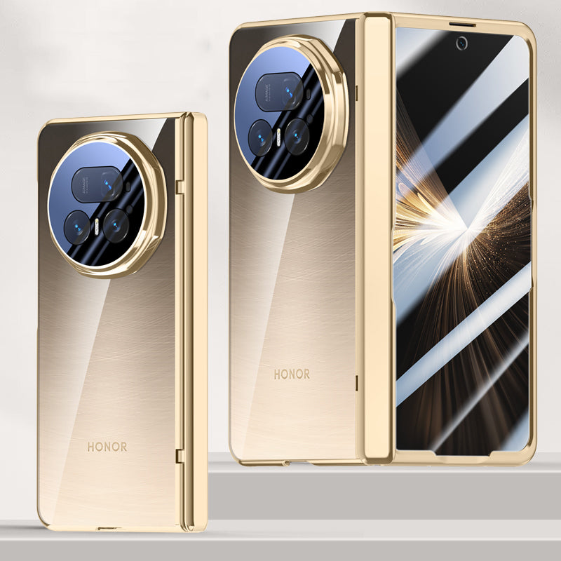 Icebreaker Clear Electroplated Hinge Case for Honor Magic V5 with Tempered Glass [Gold]