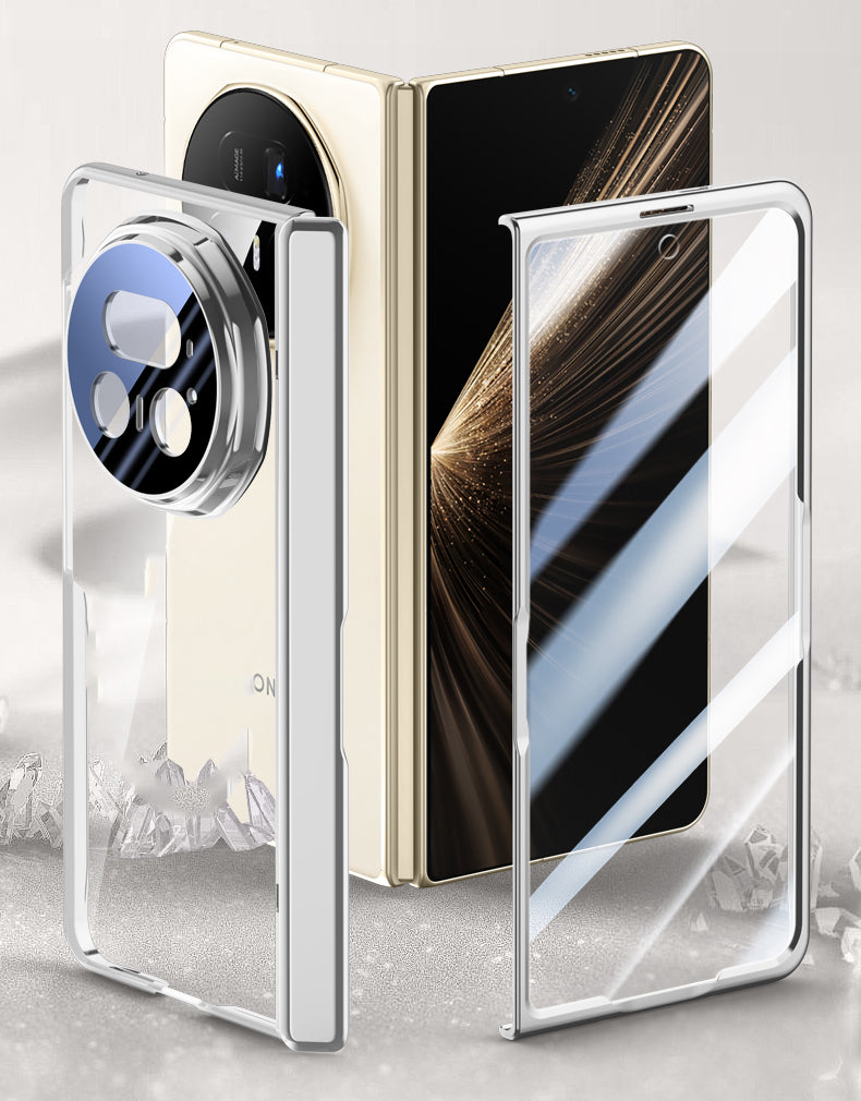 Icebreaker Clear Electroplated Hinge Case for Honor Magic V5 with Tempered Glass [Black]