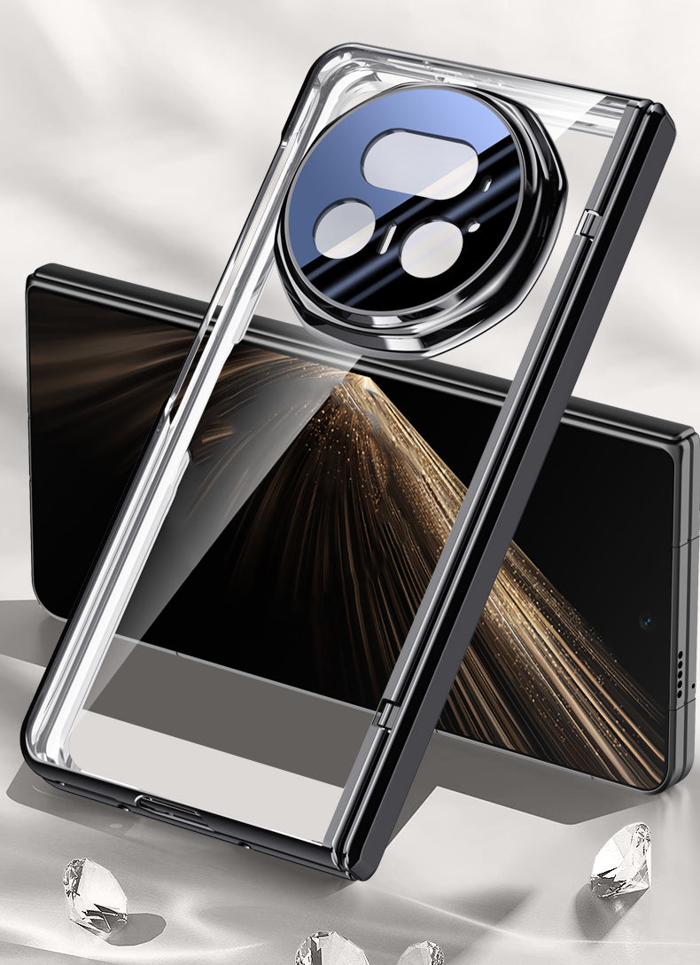 Icebreaker Clear Electroplated Hinge Case for Honor Magic V5 with Tempered Glass [Black]