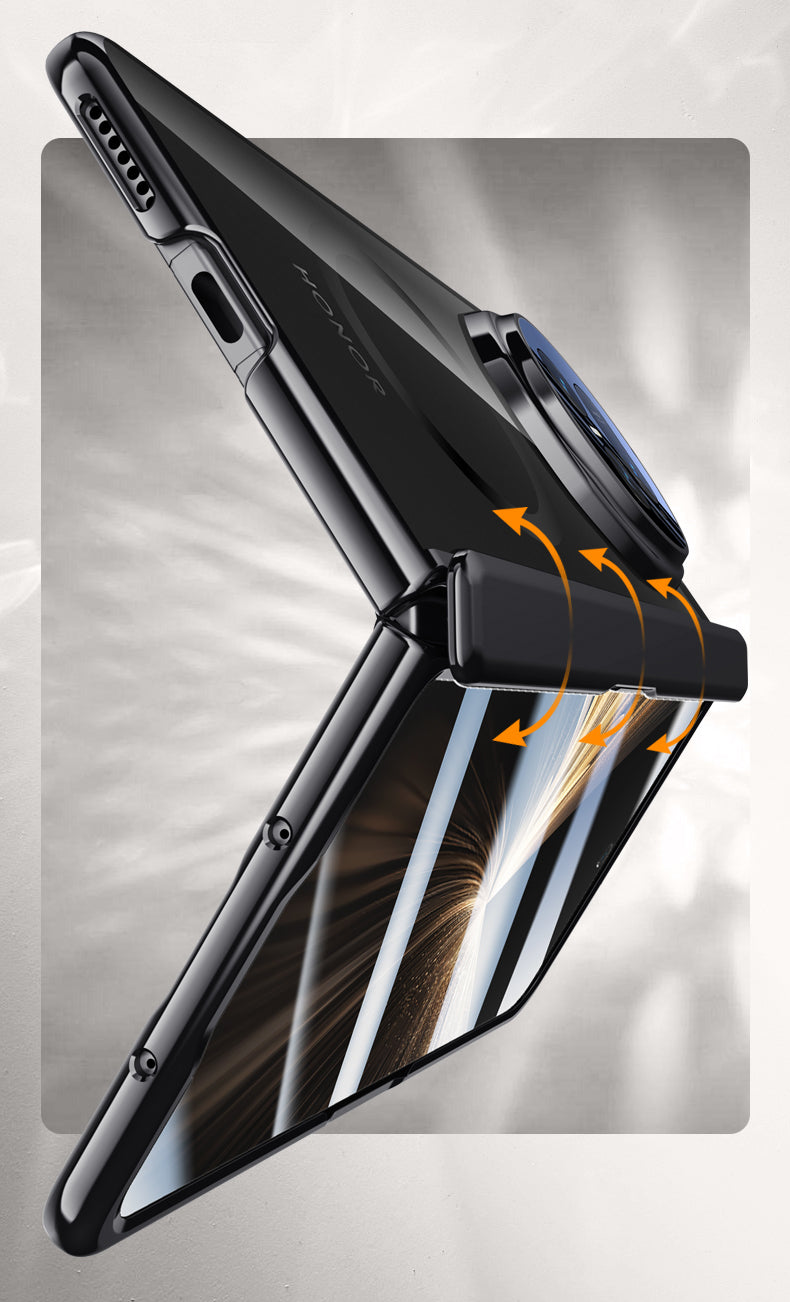 Icebreaker Clear Electroplated Hinge Case for Honor Magic V5 with Tempered Glass [Silver]