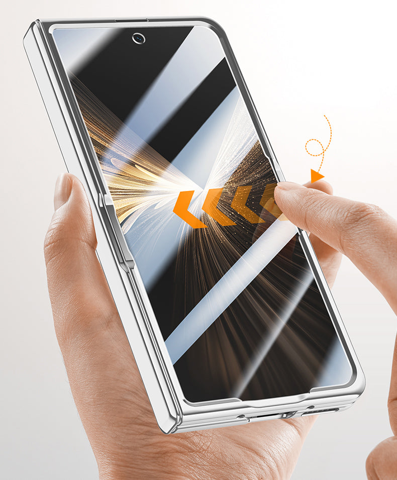 Icebreaker Clear Electroplated Hinge Case for Honor Magic V5 with Tempered Glass [Black]