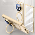 Clear 360°Rotating Magnetic Ring Stand Case for Honor Magic V5 with Tempered Glass [Gold] - Gold