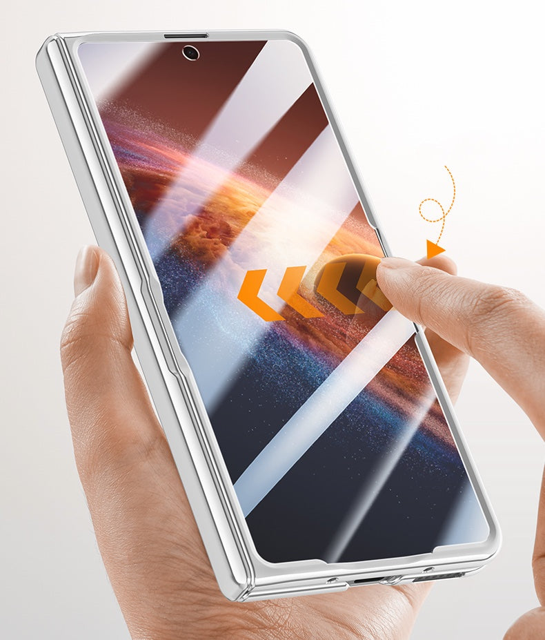 HONOR Magic V6 Clear Magnetic Case - 360° Rotating Ring Stand & Hinge Shield [Gold]