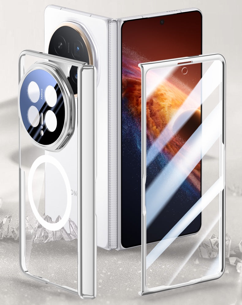 HONOR Magic V6 Clear MagSafe Hinge Case with Built-in Tempered Glass [Gold]