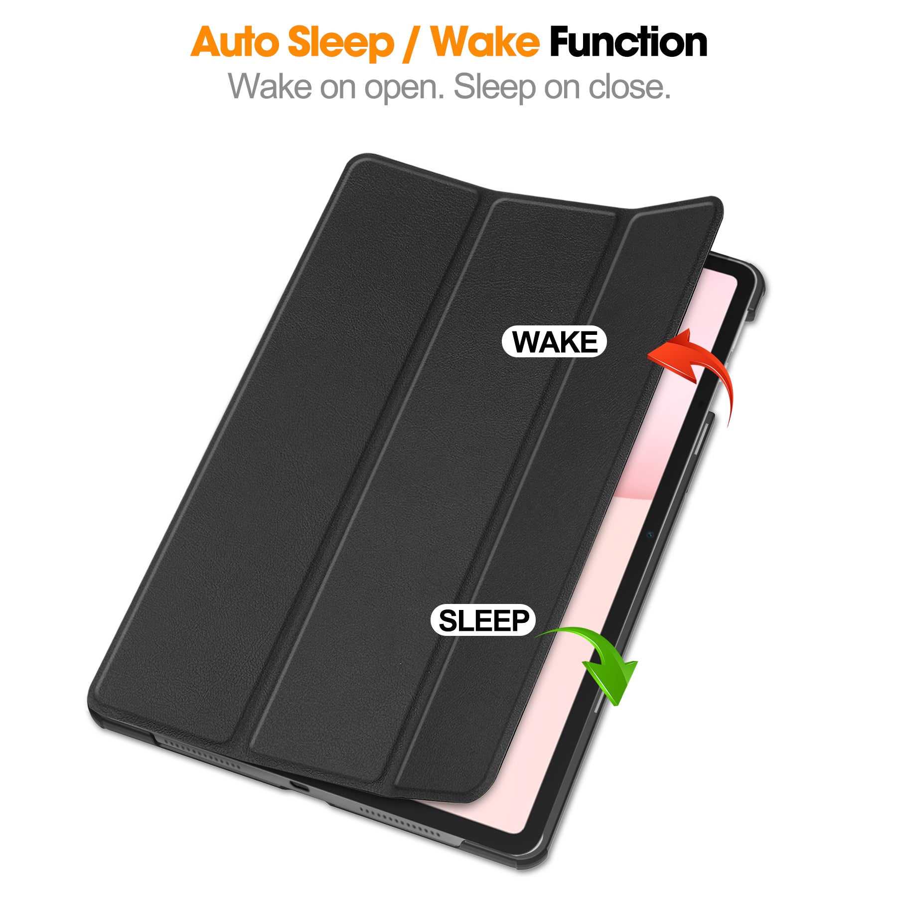 KST Tri-fold PU Leather Case for HONOR Pad 10 12.1-inch [Black]