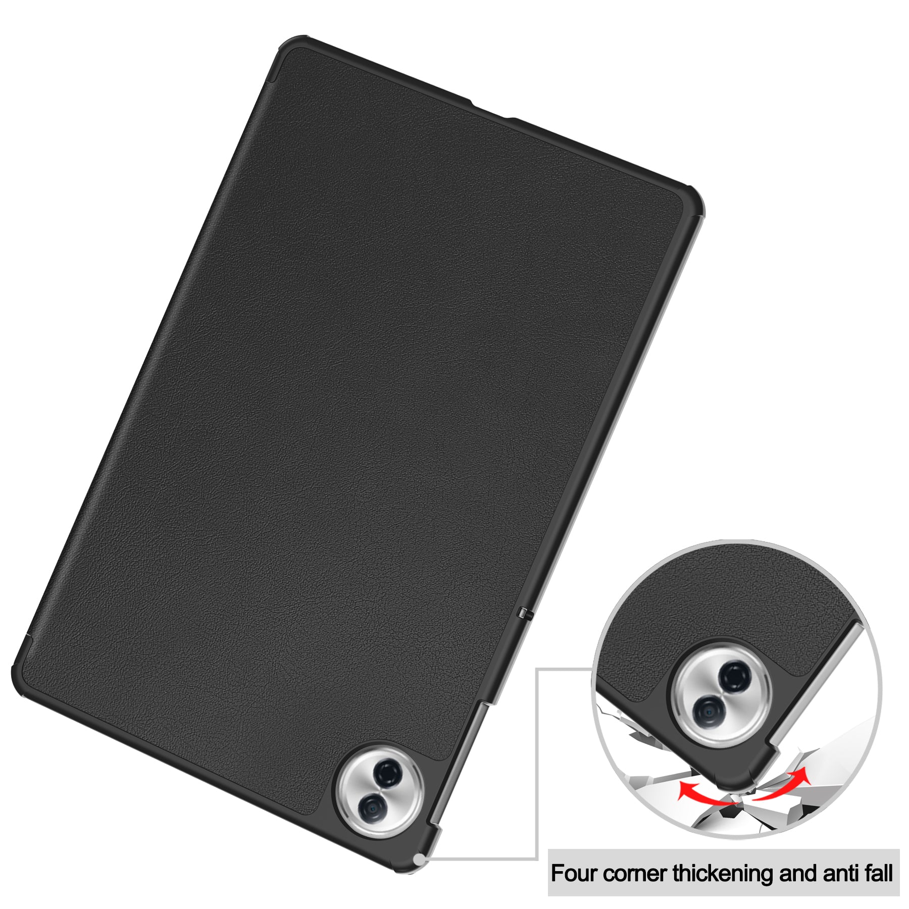 KST Tri-fold PU Leather Case for HONOR Pad 10 12.1-inch [Black]