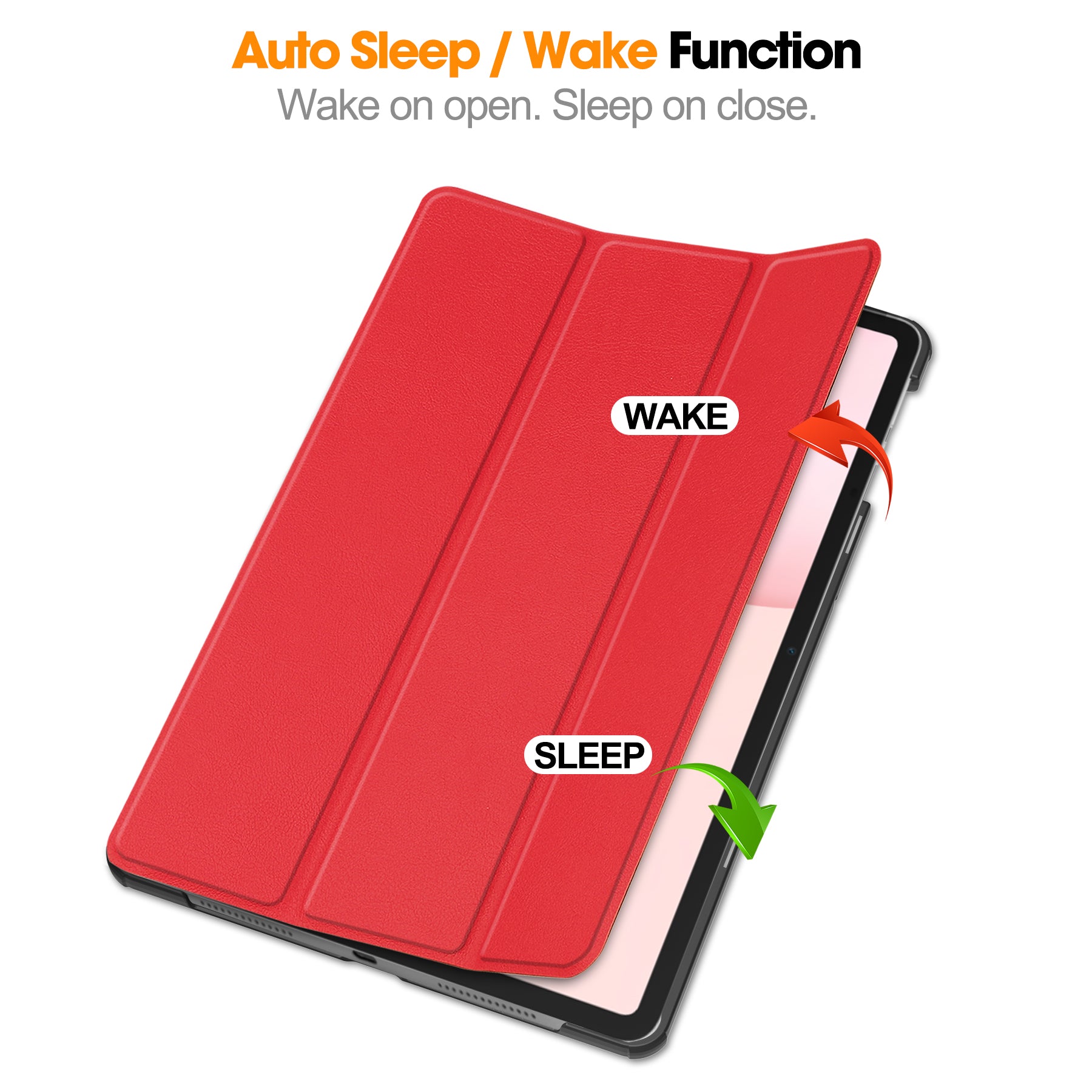 KST Tri-fold PU Leather Case for HONOR Pad 10 12.1-inch [Red]
