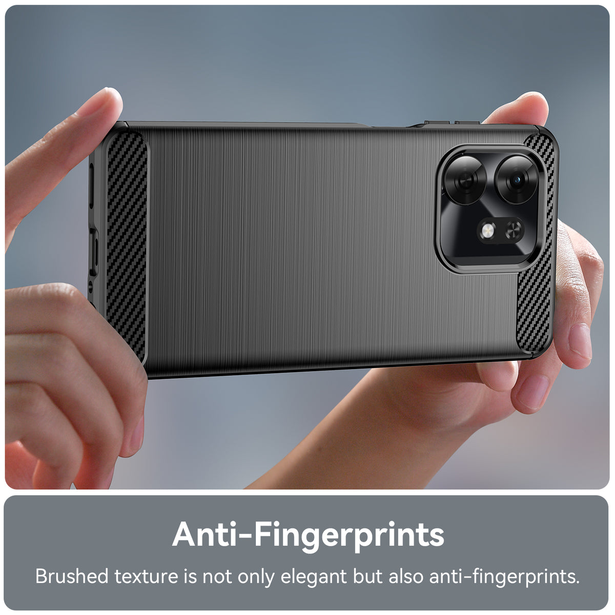 Honor X6D 5G Carbon Fibre TPU Case Slim Shockproof Cover [Black]