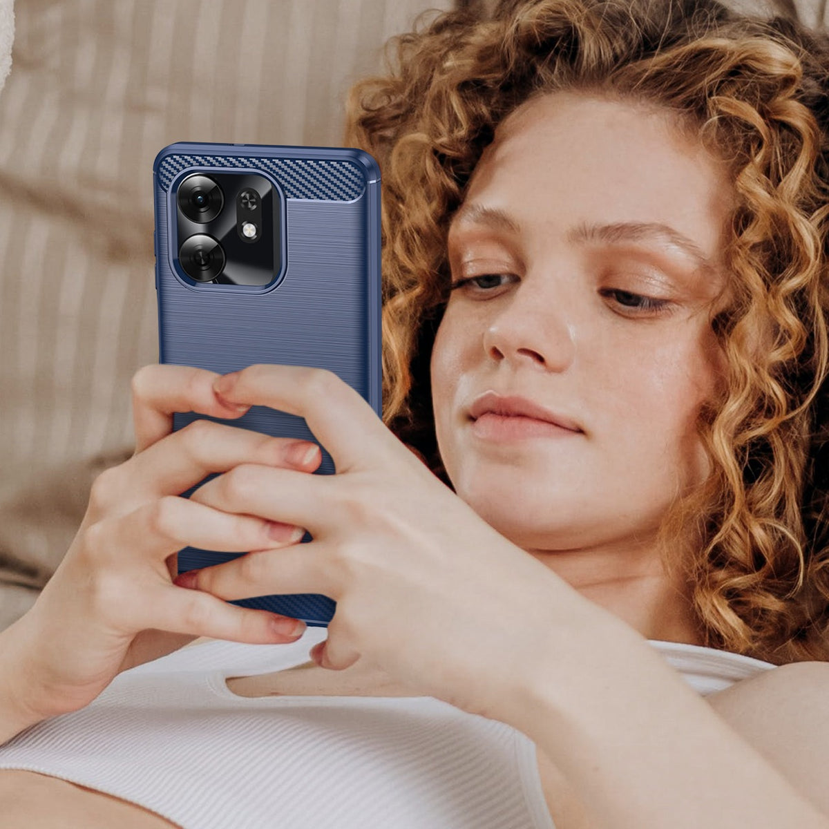 Honor X6D 5G Carbon Fibre TPU Case Slim Shockproof Cover [Navy]