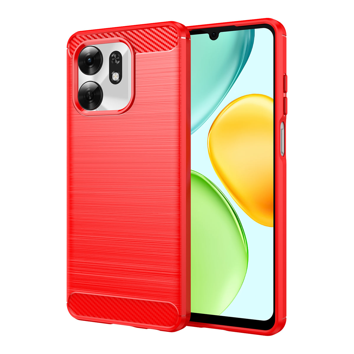 Honor X6D 5G Carbon Fibre TPU Case Slim Shockproof Cover [Red]