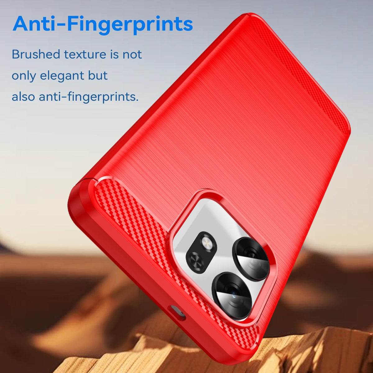 Honor X6D 5G Carbon Fibre TPU Case Slim Shockproof Cover [Red]