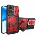 Honor X6D 5G Ring Kickstand Case w/ Camera Cover [Red] - Red