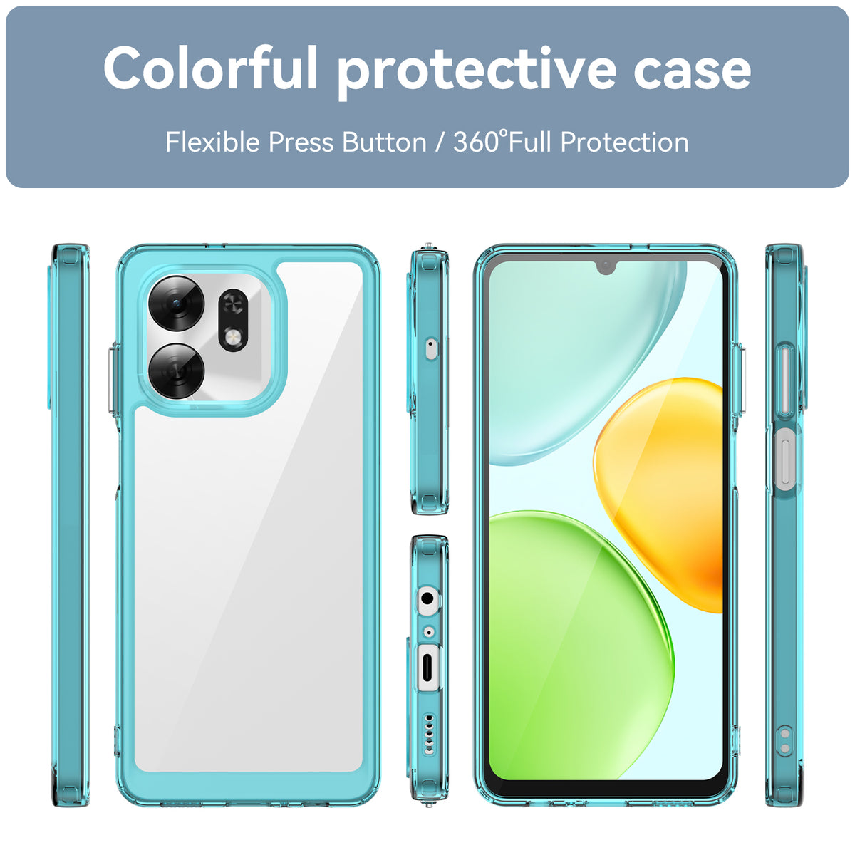 Honor X6D 5G Soft TPU Bumper Shockproof Cover Case [Clear Blue]