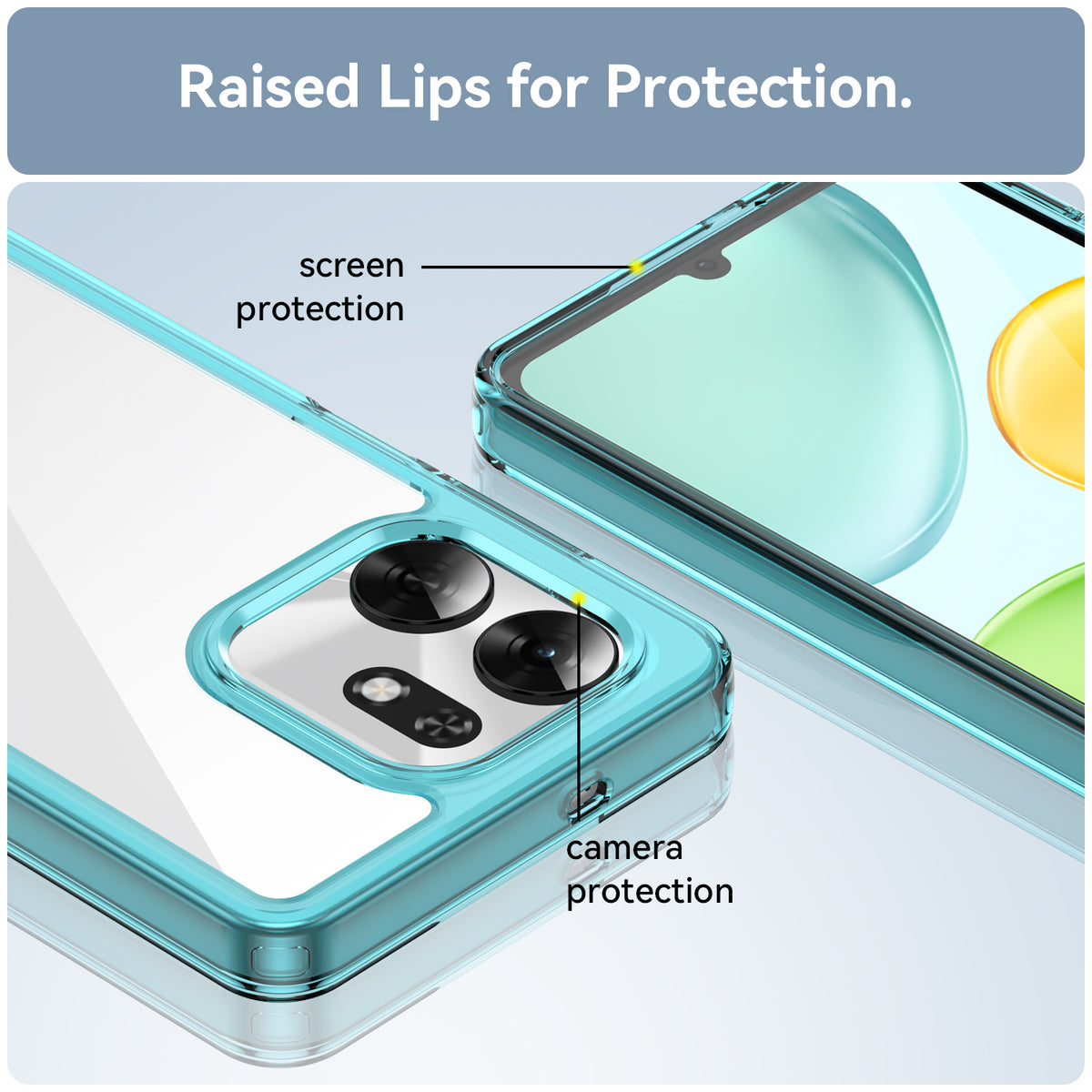 Honor X6D 5G Soft TPU Bumper Shockproof Cover Case [Clear Blue]