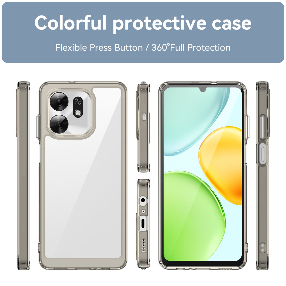 Honor X6D 5G Soft TPU Bumper Shockproof Cover Case [Clear Grey]