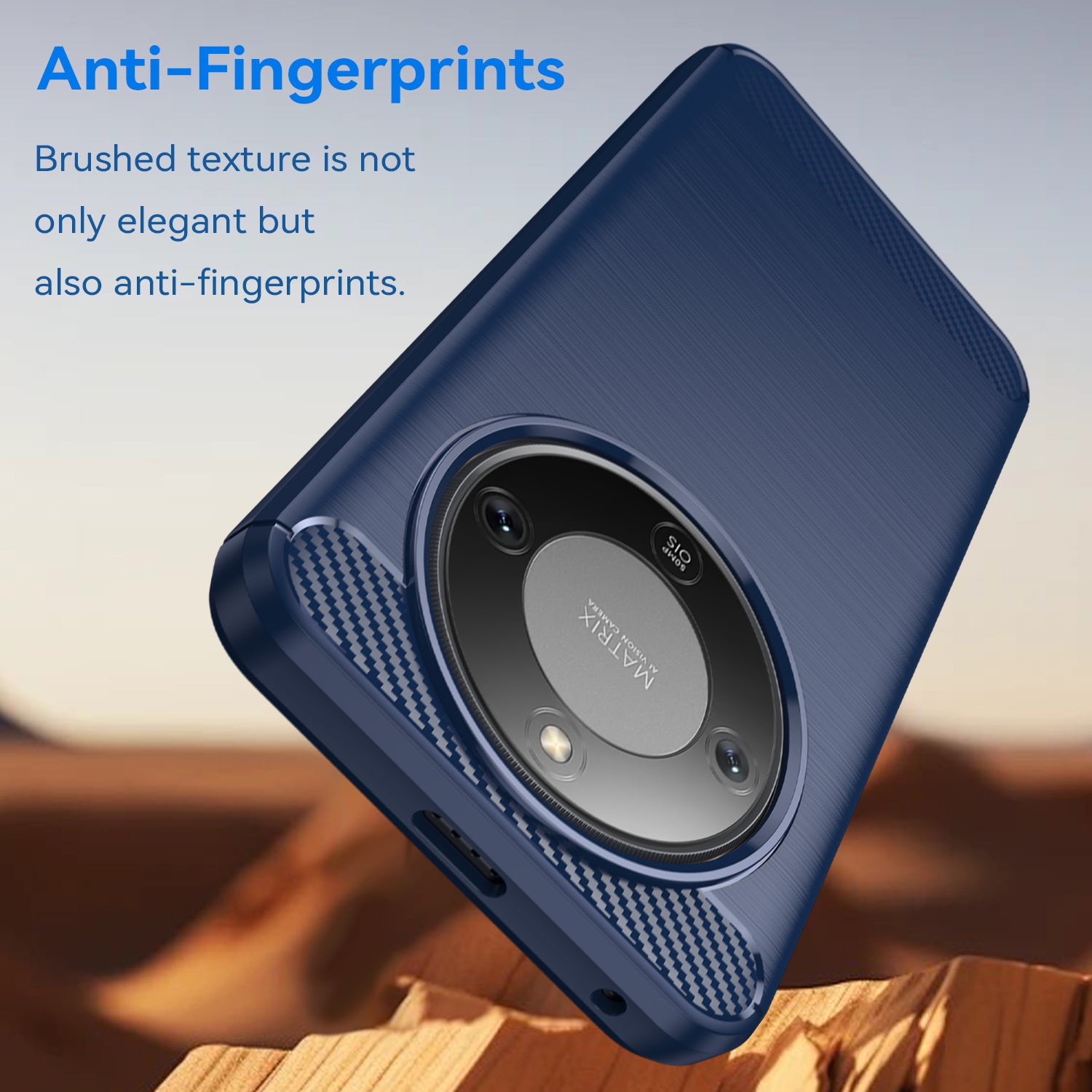 Honor X9d 5G Carbon Fibre TPU Case Slim Shockproof Cover Navy