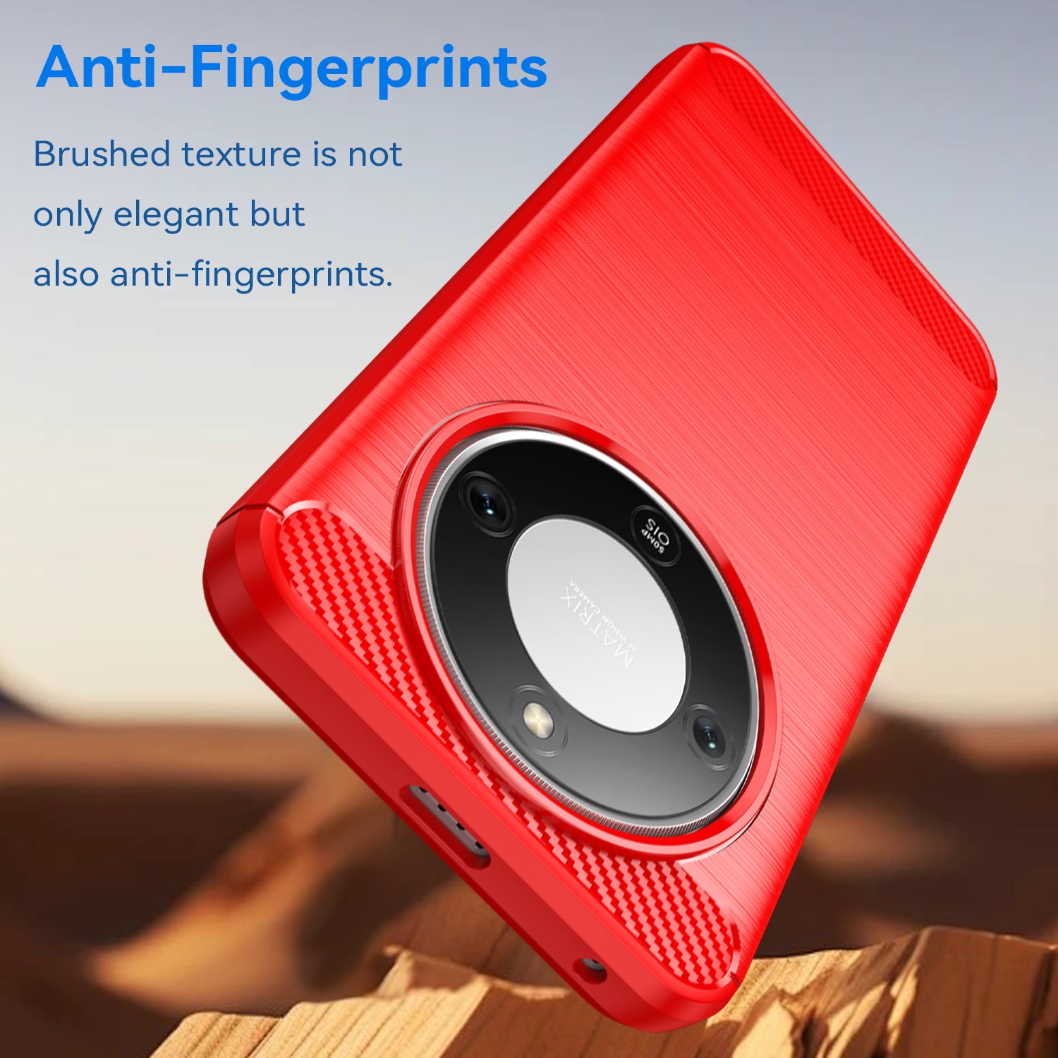 Honor X9d 5G Carbon Fibre TPU Case Slim Shockproof Cover Red
